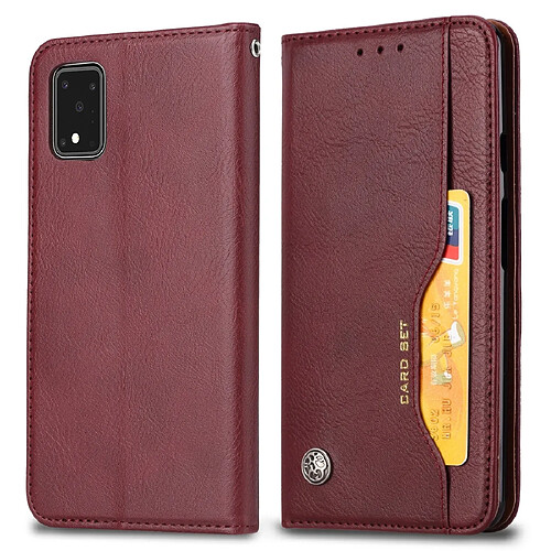 Wewoo Housse Coque Pour Galaxy S11 Plus Peau Texture Étui à Rabat Horizontale en Cuir avec Cadre Photo et Support et Fentes Cartes et Portefeuille Vin Rouge