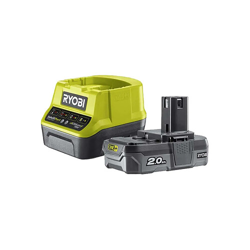 Ensemble chargeur et batterie rechargeable Ryobi Litio Ion 2 Ah 18 V