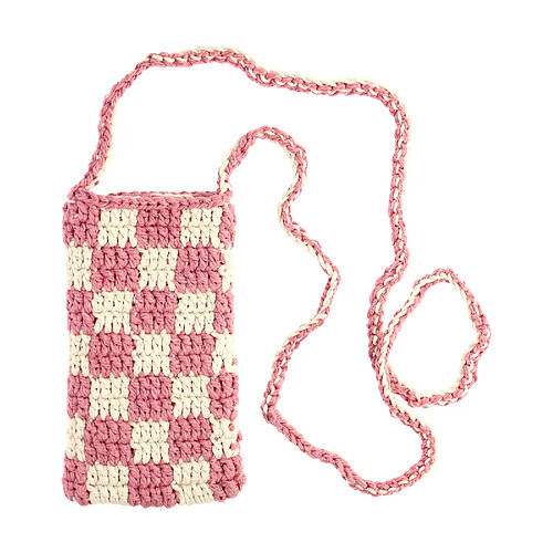 Avizar Sac Bandoulière Rose 100% Fait Main, Collection Handmade with Love