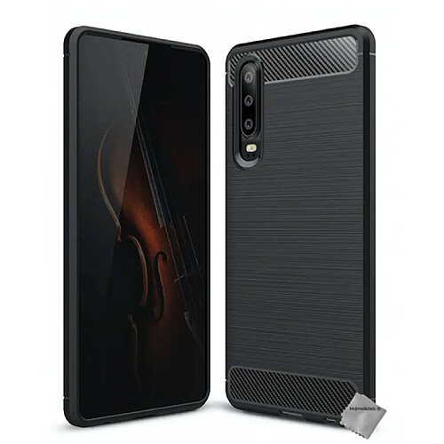 Htdmobiles Coque silicone gel carbone pour Huawei P30 + film ecran - NOIR