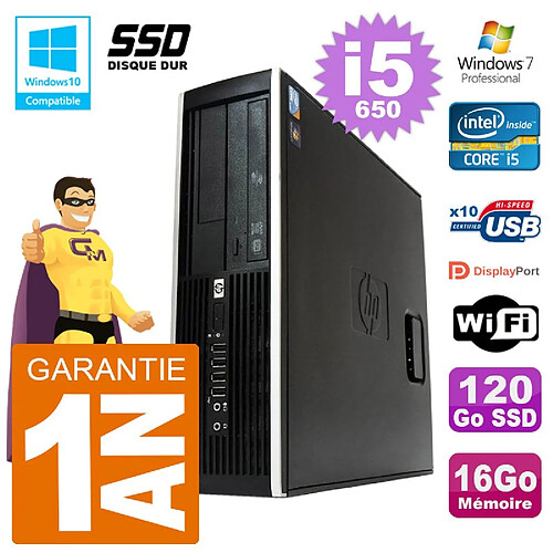 PC HP Compaq 8100 SFF i5-650 RAM 16Go SSD 120Go Graveur DVD Wifi W7 · Occasion