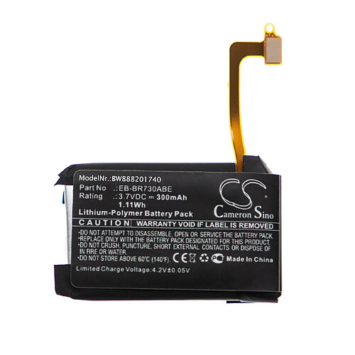 vhbw batterie remplace Samsung EB-BR730ABE, GH43-04538B pour smartwatch montre bracelet fitness (300mAh, 3,7V, Li-Polymère)