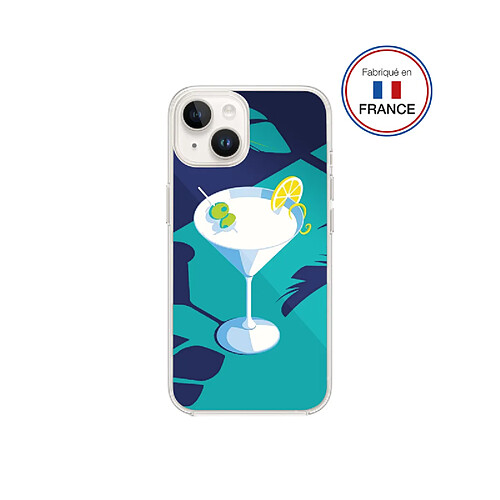 Coque Résine iPhone 13/14 Cocktail bleu Miroir - Fabriquée en France Bigben