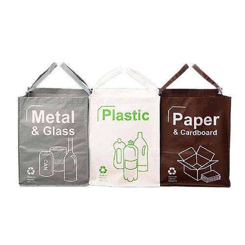 Shop Story SHOP-STORY - RECYCLING BAGS : Lot de 3 Sacs de Recyclage Écologique Capacité 50 Litres