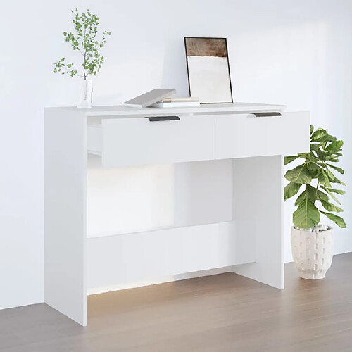 vidaXL Table console Blanc 90x36x75 cm Bois d'ingénierie