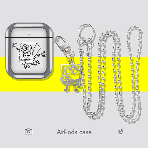 GUPBOO Airpods Coque Housse Étui Protecteur Compatible pour AirPods 3-Bob l'éponge dessin animé mignon