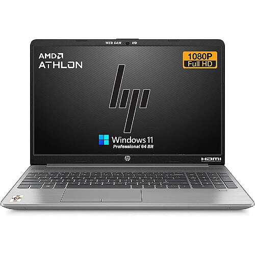 Vendos85 HP 255 G8, PC portable Silver, Ram 4 Go, Ssd 128 Go, Ordinateur portable avec écran Full HD de 15,6", CPU Amd 3020e, Wi-fi, LAN, Webcam HD, Windows 11 Pro