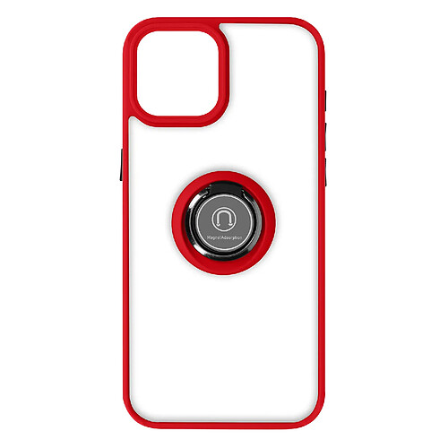 Avizar Coque pour iPhone 15 Plus Hybride Bague Métallique Support Vidéo Ringrip Rouge