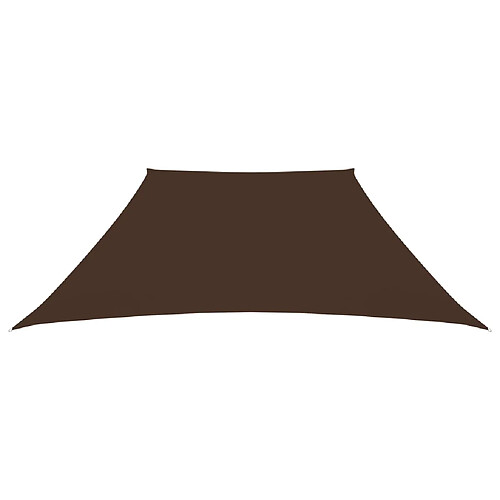 Helloshop26 Voile toile d'ombrage parasol tissu oxford trapèze 3/4 x 3 m marron 02_0009765