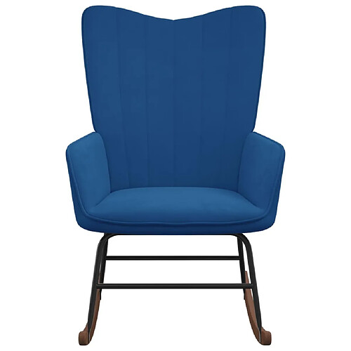 Maison Chic Chaise à bascule | Fauteuil Relax, design moderne Bleu Velours -GKD91060