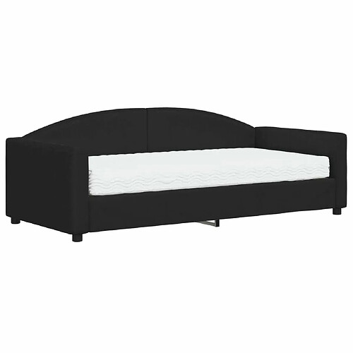 Maison Chic Lit de jour avec matelas, Lit de repos Lit d'invité pour Salon Chambre,Canapé-lit noir 90x190 cm tissu -MN54589