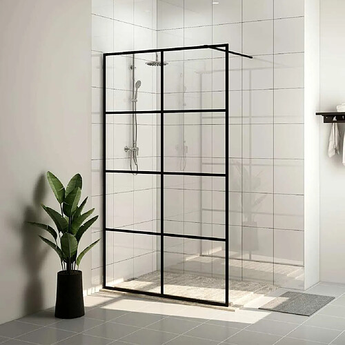 Maison Chic Paroi de douche | Écran de douche | Cloison de douche avec verre ESG transparent 115x195 cm Noir -GKD91183