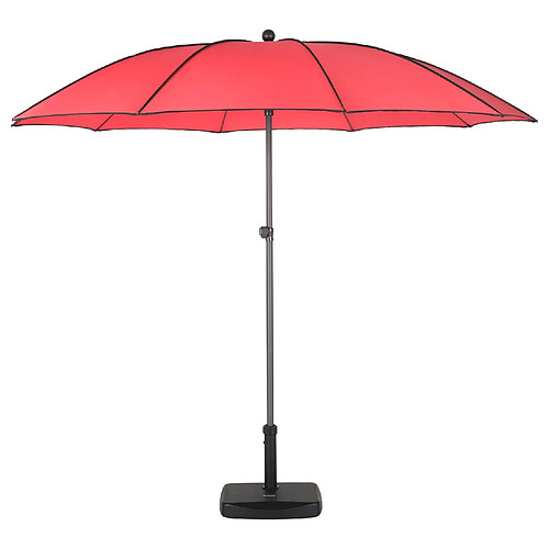 Hesperide Parasol droit rond Bogota - Inclinable - Diam. 250 cm - Rouge coquelicot