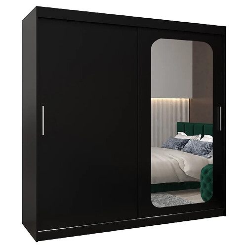 Abiks Meble Armoire PROMO T2 À Portes Coulissantes 200/200/62 2 Portes (Noir/Noir)