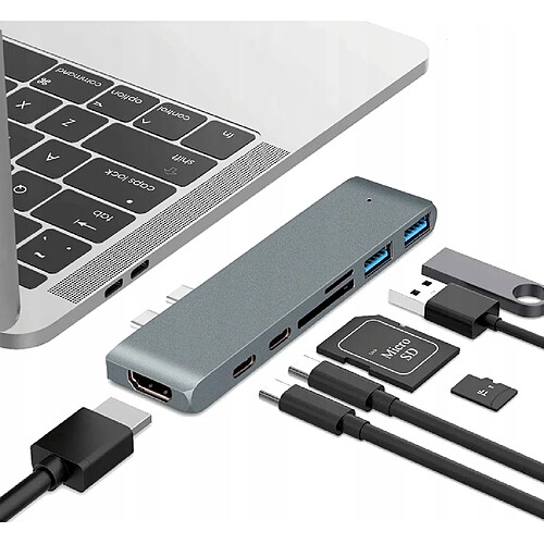 GUPBOO Adaptateur USB-C 7en1 HUB HDMI 4K SD Macbook Pro|Air,JL173