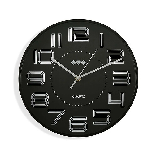 Horloge Murale Versa Noir polypropylène 3,7 x 30 x 30 cm