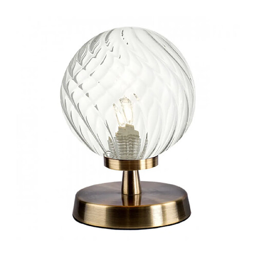 Luminaire Center Lampe de table globe Esben Laiton antique,verre 1 ampoule 17cm