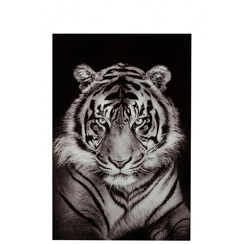 Dansmamaison Decoration Murale Tigre Verre Trempe Noir/Blanc