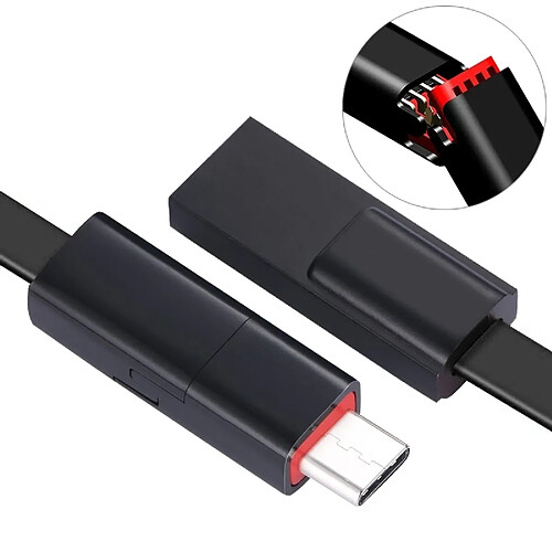 Wewoo Cable Câble de données recharge et synchronisation réparable USB vers USB-C / Type-C, pour Galaxy, Huawei, Xiaomi, LG, HTC autres téléphones intelligents (Noir)