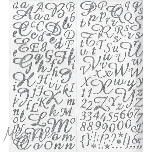 ALPHABET AUTOCOLLANT PAILLETÉ ARGENT