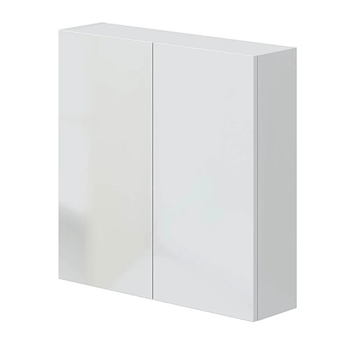 Pegane Armoire suspendue de salle de bain 60 cm avec 2 portes coloris blanc - Longueur 60 x Profondeur 16 x Hauteur 60 cm