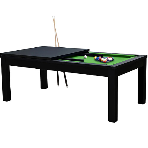 Rendez Vous Deco Table de Billard Eddie convertible noire tapis vert