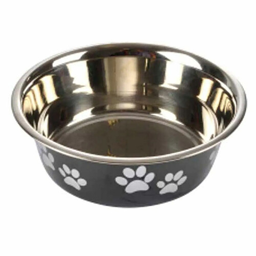 Paris Prix Gamelle pour Chien & Chat Motifs Pattes 17cm Noir