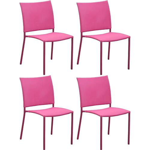 ALIZÉ Chaise de jardin Bonbon pour enfant (Lot de 4) framboise.