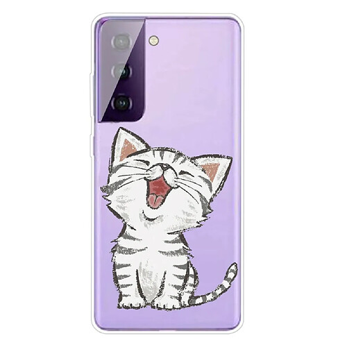 Coque en TPU à motifs flexible sourire chat pour votre Samsung Galaxy S30