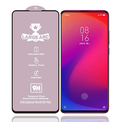 Wewoo Film de verre trempé Pour Xiaomi Redmi K20 Pro 9H HD Grand Arc Haute Alumine Plein Écran