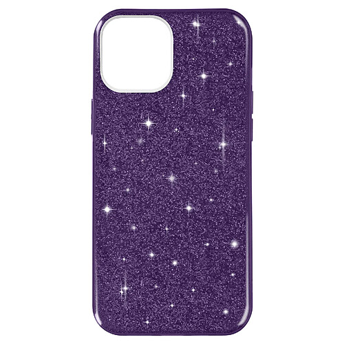 Avizar Coque pour Apple iPhone 14 Paillette Amovible Silicone Semi-rigide violet