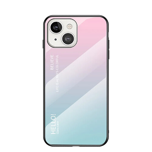 Coque en TPU à motif dégradé, anti-rayures, hybride dégradé rose bleu pour votre Apple iPhone 13 6.1 pouces