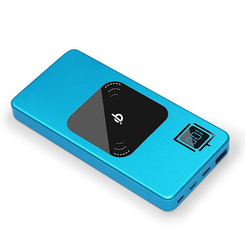 Chrono Qi Banque d'alimentation sans Fil 10000mAh Chargeur Externe avec écran à LED Type C,Compatible avec l'iPhone XR/XS/XS Max/X Le Samsung Galaxy S9 et Plus Device,(bleu)