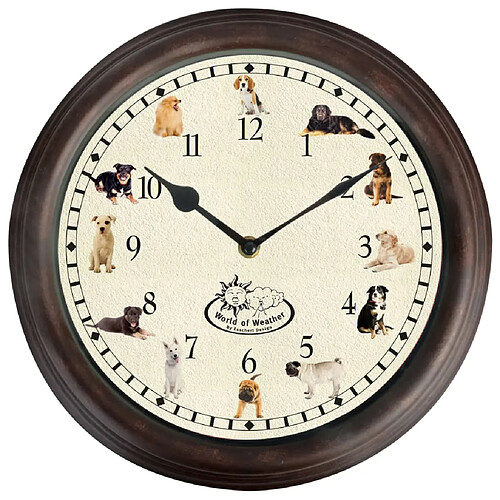 Decoshop26 Horloge murale avec sons de chien 30 x 4,6 cm DEC022248