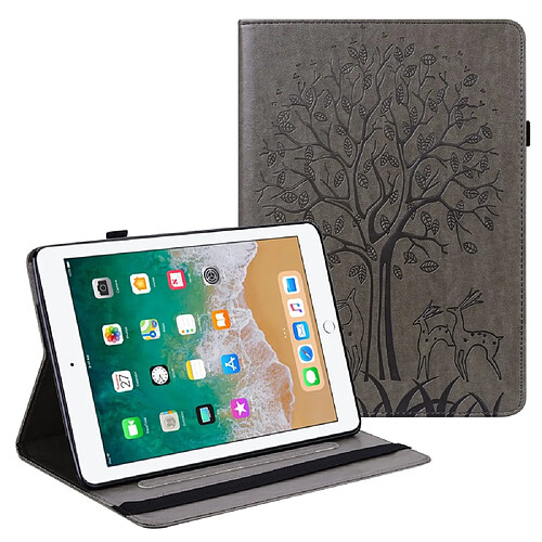 Etui en PU avec support gris pour votre Apple iPad 9.7 pouces (2018)/9.7 pouces (2017)/iPad 5/6