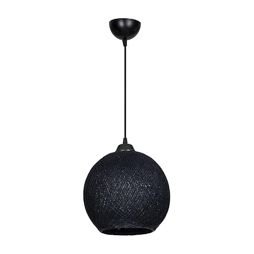 Helloshop26 Lustre lampe lumière suspendu suspension lisburn corde de jute hauteur 65 cm E27 noir 03_0007534