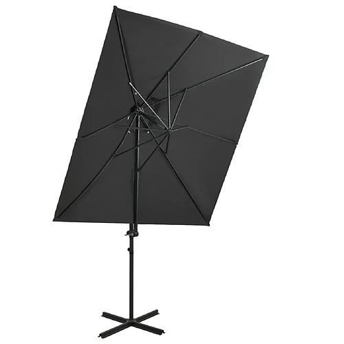 Helloshop26 Parasol déporté à double toit 250 x 250 cm anthracite 02_0008564