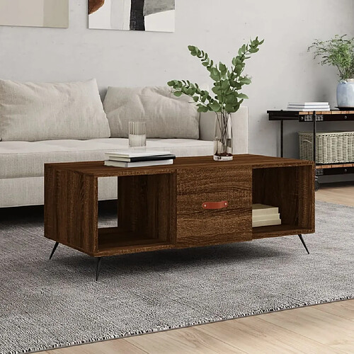 Maison Chic Table basse,Table Console Table d'appoint, Table pour salon chêne marron 102x50x40 cm bois d'ingénierie -MN71056