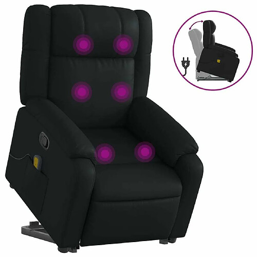 Maison Chic Fauteuil Relax pour salon, Fauteuil inclinable de massage Noir Similicuir -GKD74318