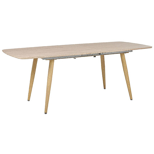 Beliani Table de salle à manger extensible effet bois clair 180/210 x 90 cm HAGA