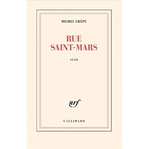 Rue Saint-Mars : récit · Occasion