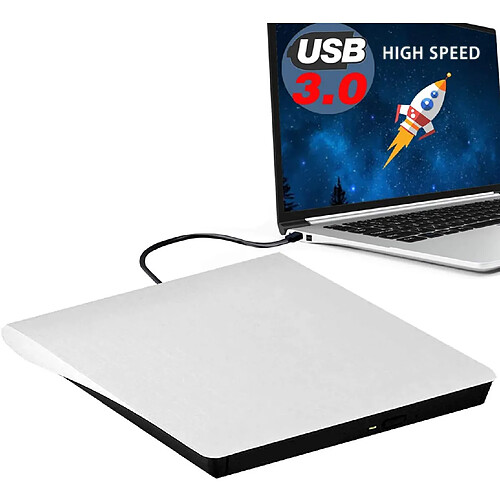 Lecteur DVD externe, lecteur CD/DVD-RW/lecteur DVD portable USB 3.0 pour ordinateurs portables