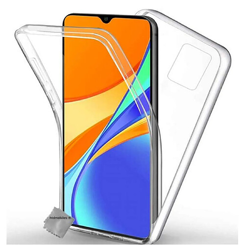 Htdmobiles Coque silicone gel fine 360 integrale (avant et arriere) pour Xiaomi Redmi 9C + film ecran - TRANSPARENT