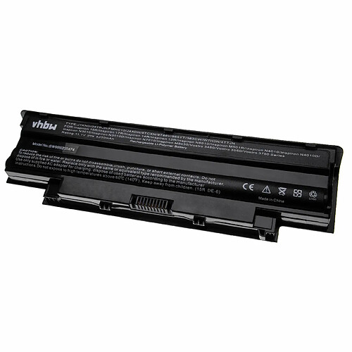 vhbw batterie compatible avec Dell Inspiron 15R N5010D-278, 17R, 17R N7010, M501, M5010, M501R, M5030 laptop (5200mAh, 11.1V, Li-Polymère, noir)