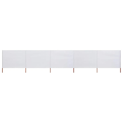 vidaXL Paravent 5 panneaux Tissu 600 x 120 cm Blanc sable