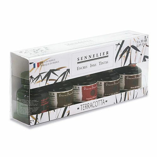 Raphael Coffret d'encre de Chine - couleurs terre - 5 x 30 ml