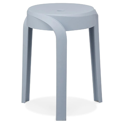 Alterego Tabouret bas empilable 'POMPA' en matière plastique bleu