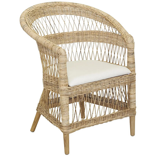 Aubry Gaspard Fauteuil malawi en poelet et teck - outdoor.