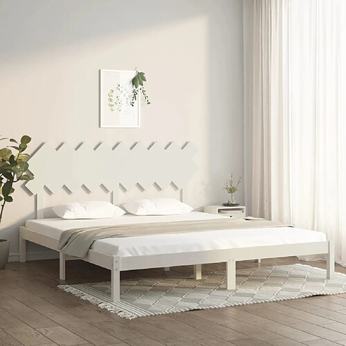 vidaXL Cadre de lit sans matelas blanc 180x200 cm bois massif