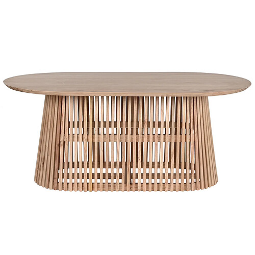 Pegane Table à manger, table de repas ovale en bois coloris naturel - longueur 180 x profondeur 100 x Hauteur 75 cm